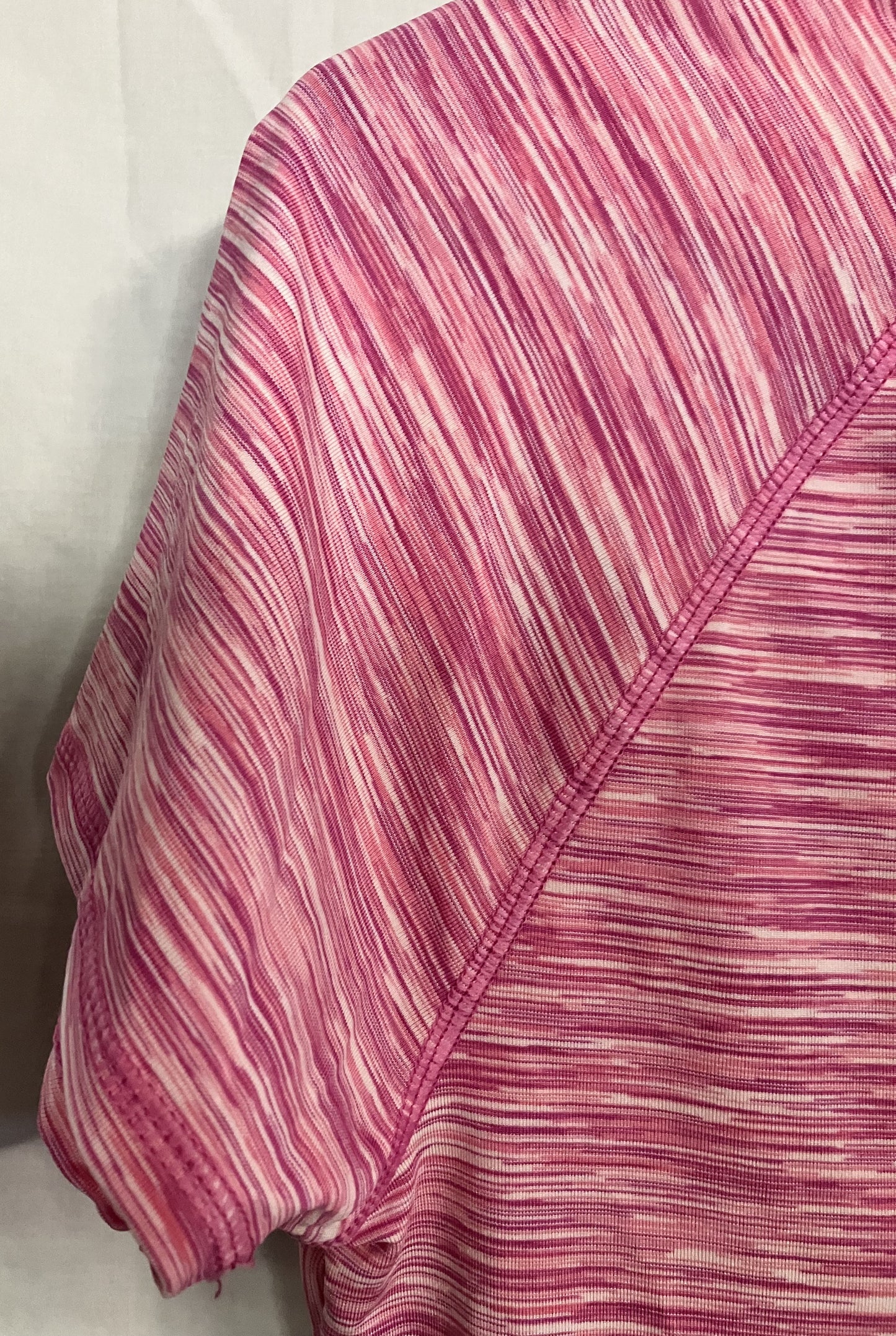 Women's Velocity Activewear blouse, pink and white, size Medium