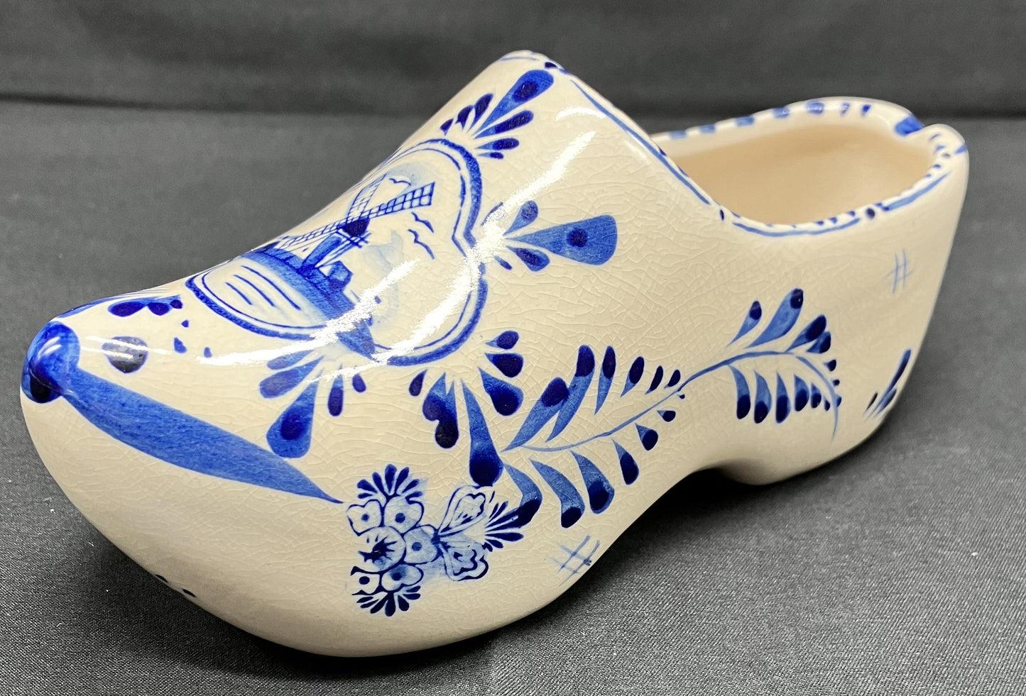 Dutch Holland Delft Blue Porcelain Shoe Windmill Hand painted