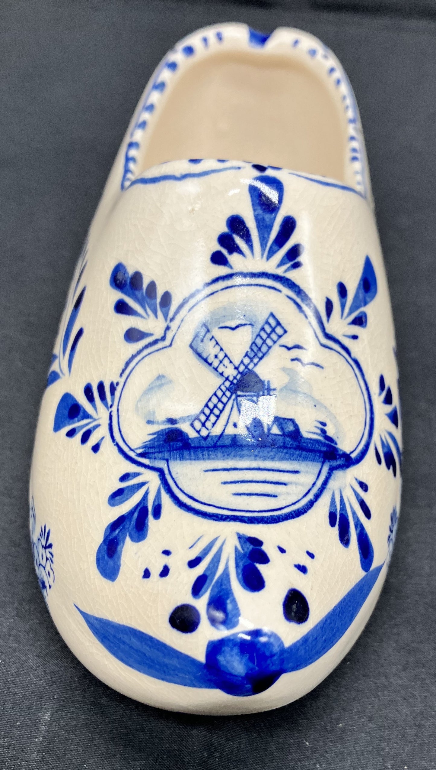 Dutch Holland Delft Blue Porcelain Shoe Windmill Hand painted