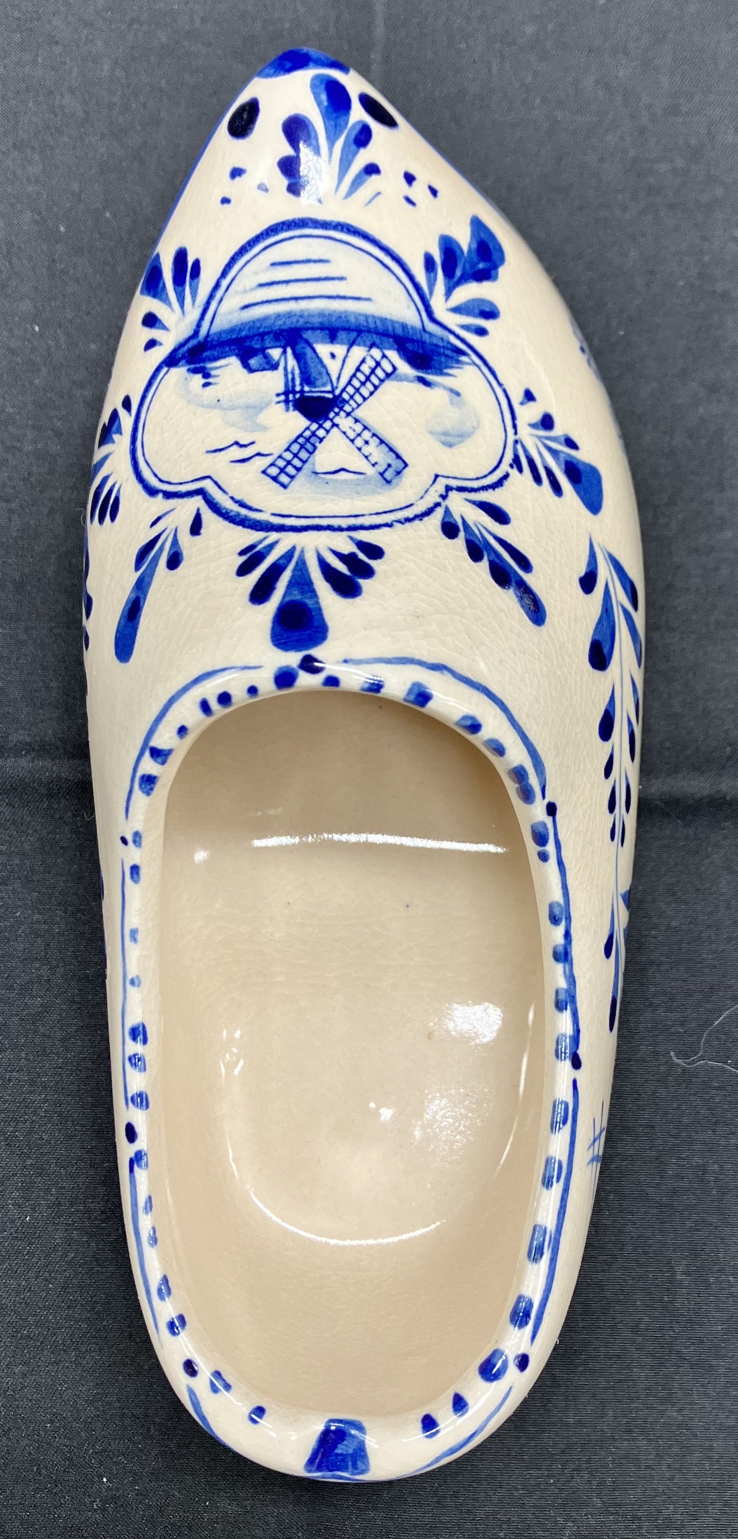 Dutch Holland Delft Blue Porcelain Shoe Windmill Hand painted