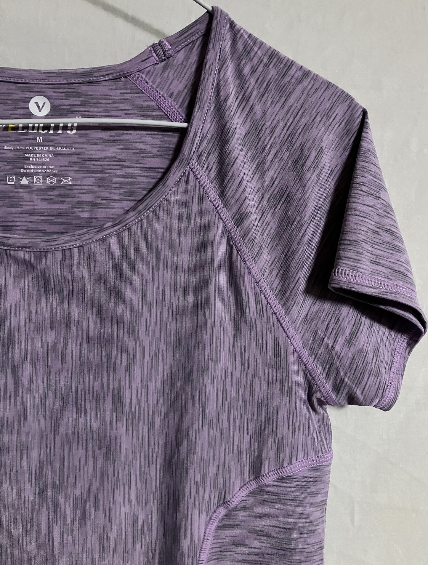 Women's Activewear Shirt, Velocity, Purple and Gray, Sz Medium
