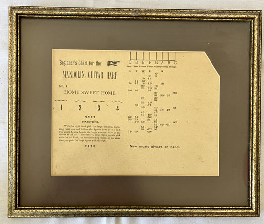 Mandolin Guitar Harp Framed Beginner's Chart