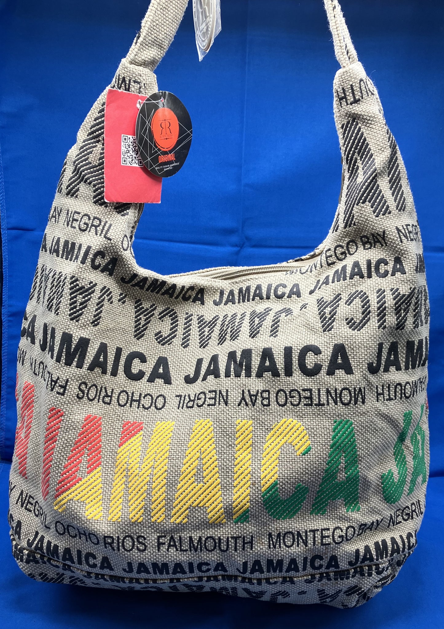 Robin Ruth Jamaica Canvas Hobo Tote Bag w/zipper