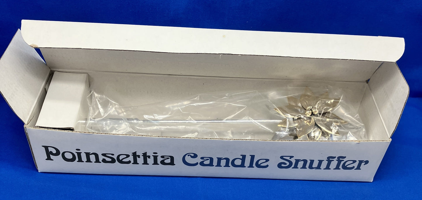 Poinsettia Candle Snuffer Vintage Dept 56 Gold & Silver