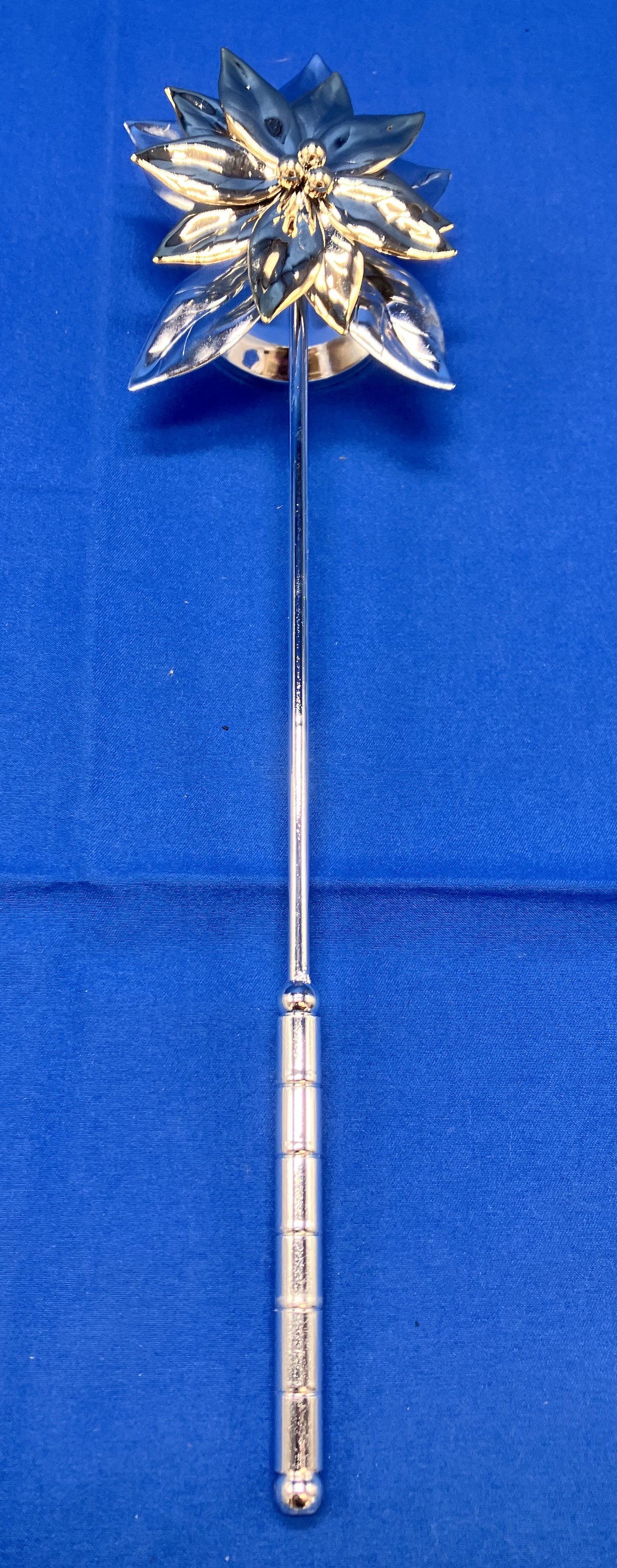 Poinsettia Candle Snuffer Vintage Dept 56 Gold & Silver