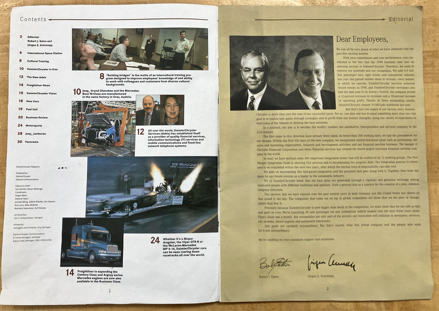 Daimler-Chrysler Employee Magazine Spring 1999 ISS