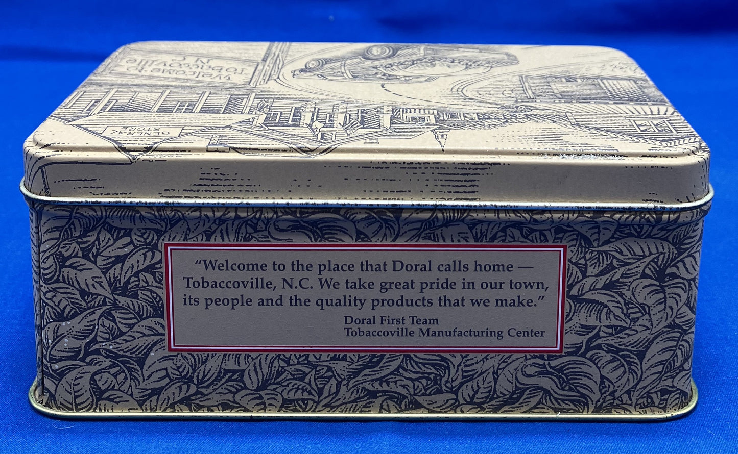 VINTAGE 1996 COLLECTIBLE DORAL CIGARETTE TIN WITH WOODEN MATCHES