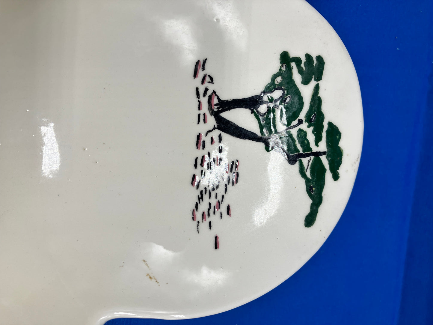 Vintage Ceramic Handmade Hand-painted Serving Dish