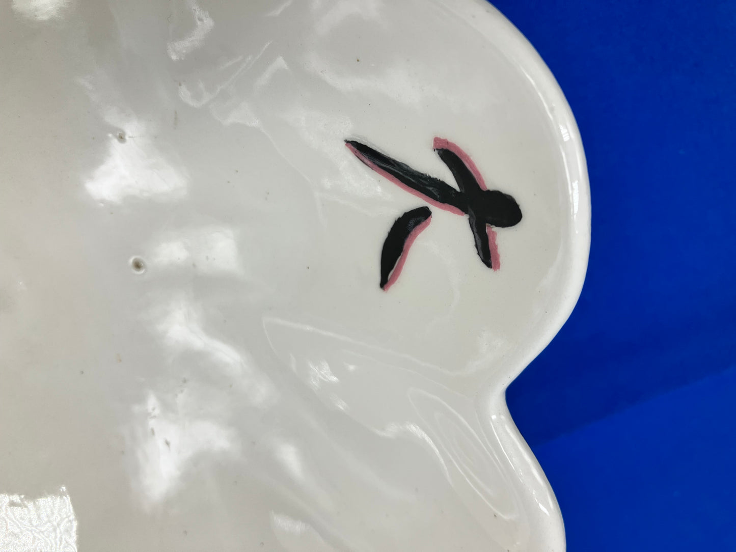 Vintage Ceramic Handmade Hand-painted Serving Dish