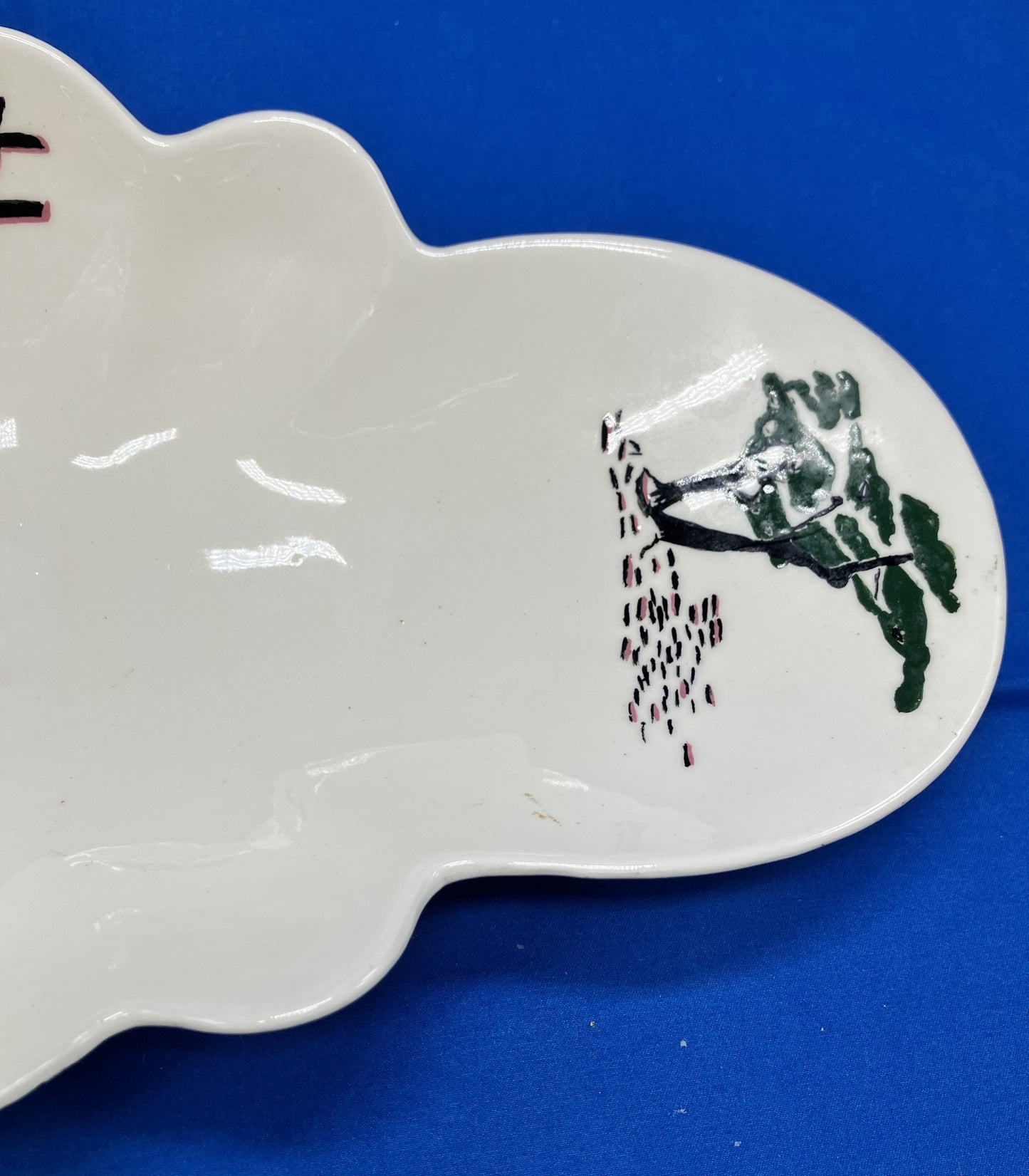 Vintage Ceramic Handmade Hand-painted Serving Dish