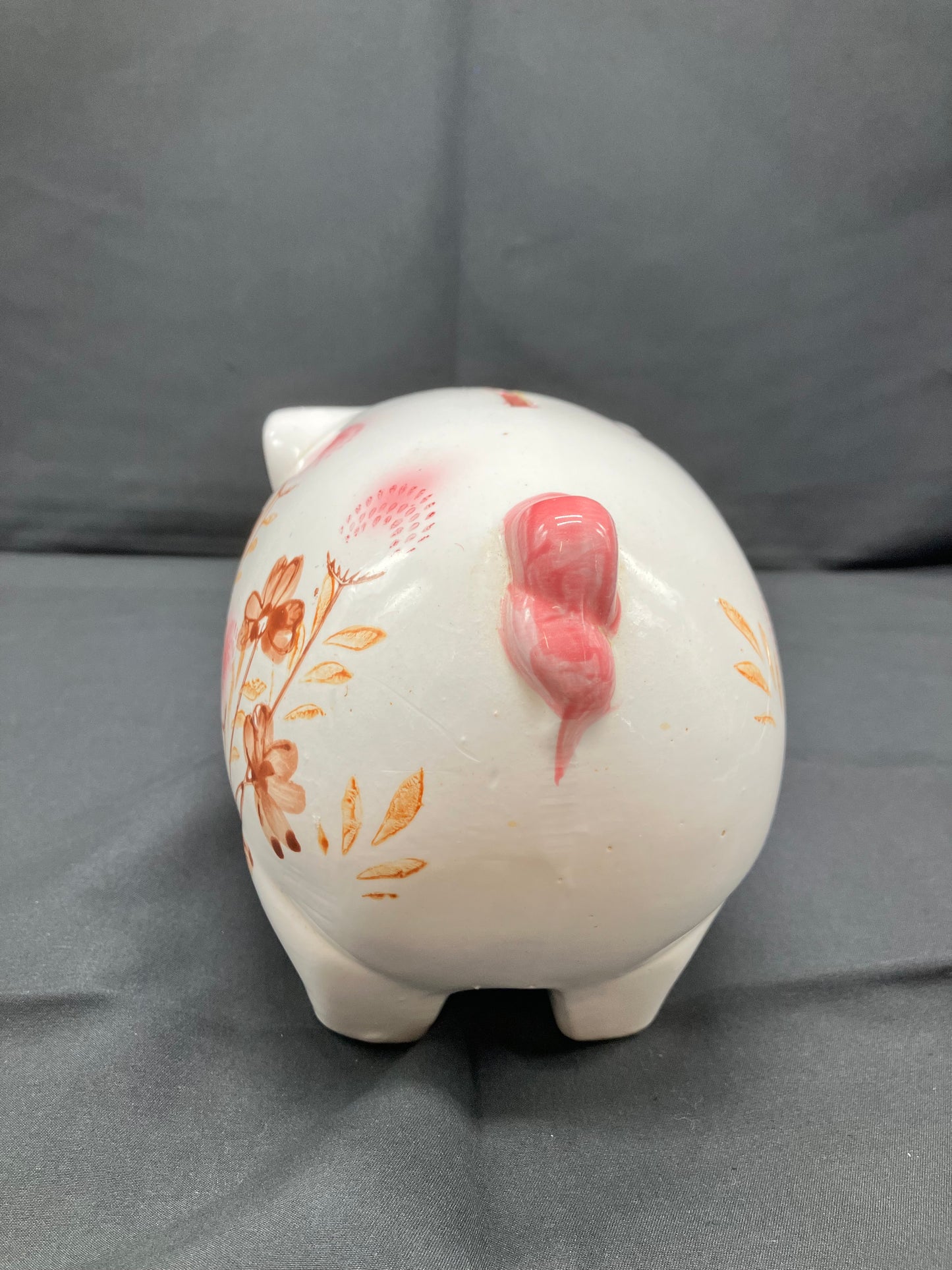 Vintage Floral Ceramic Piggy Bank