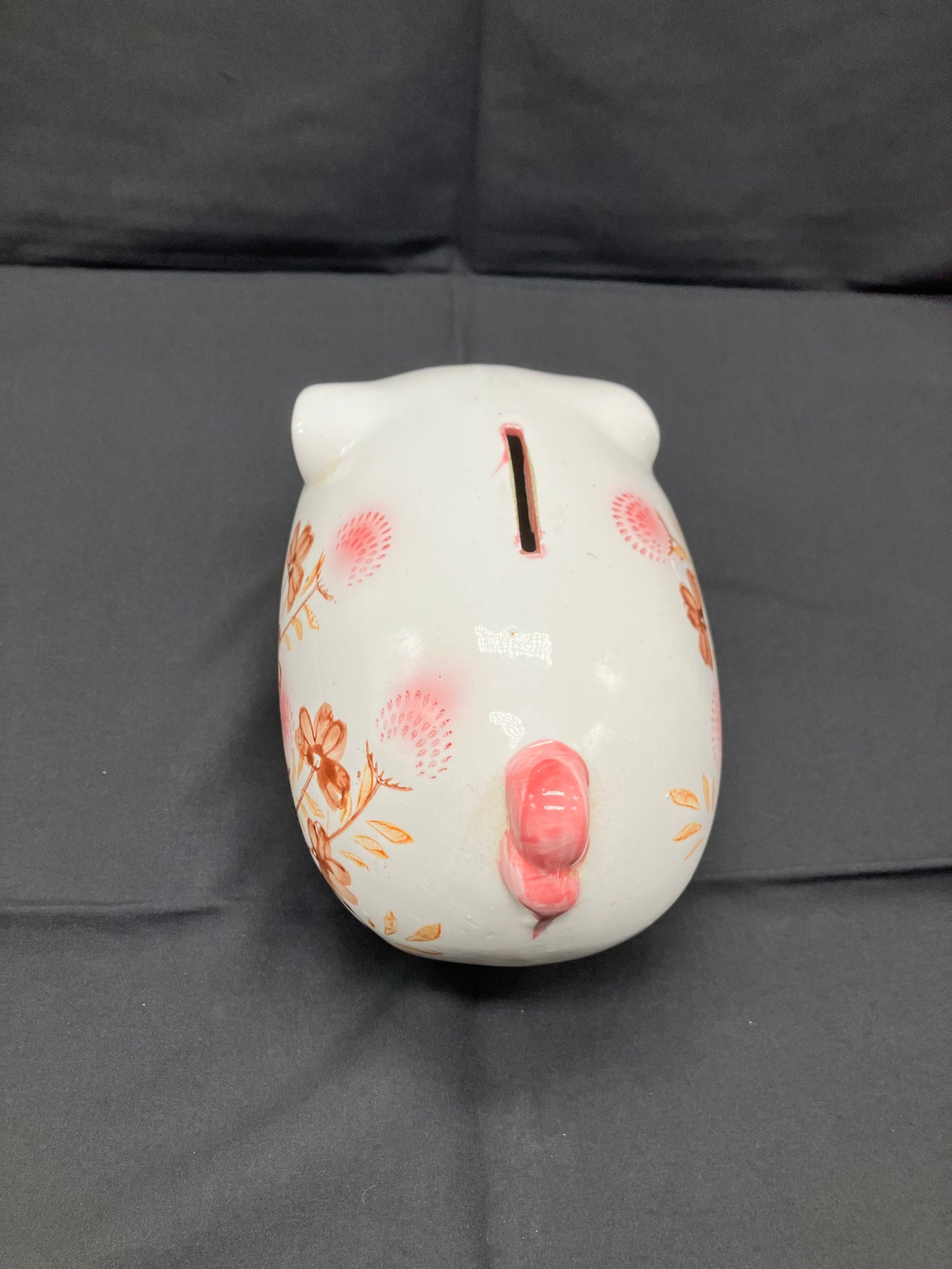 Vintage Floral Ceramic Piggy Bank