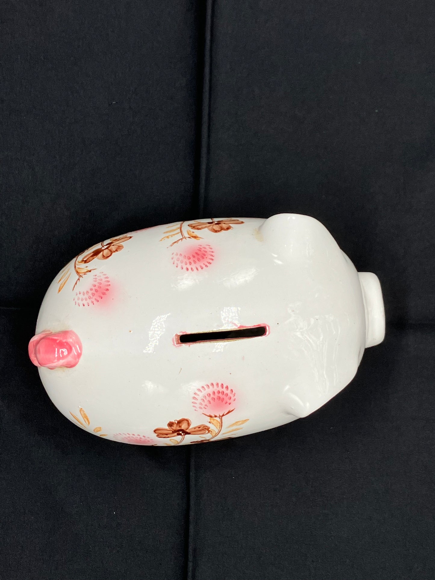 Vintage Floral Ceramic Piggy Bank