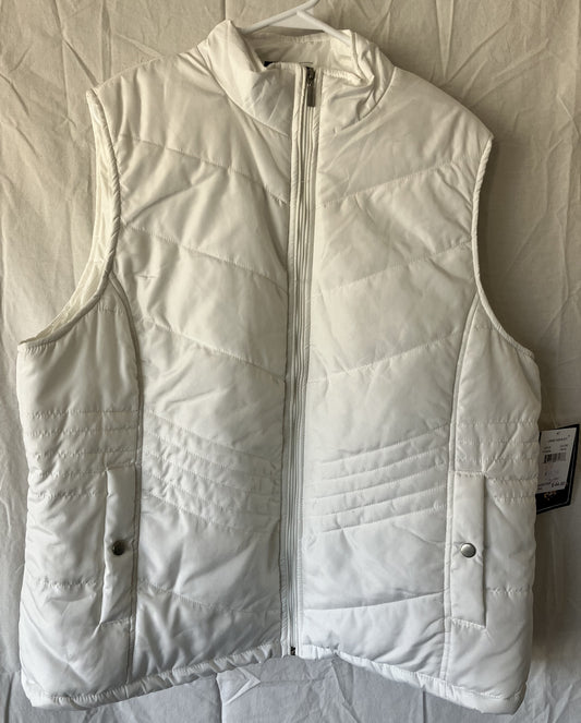 Jane Ashley White Sleeveless Padded Vest, Sz 2x. New with Tags