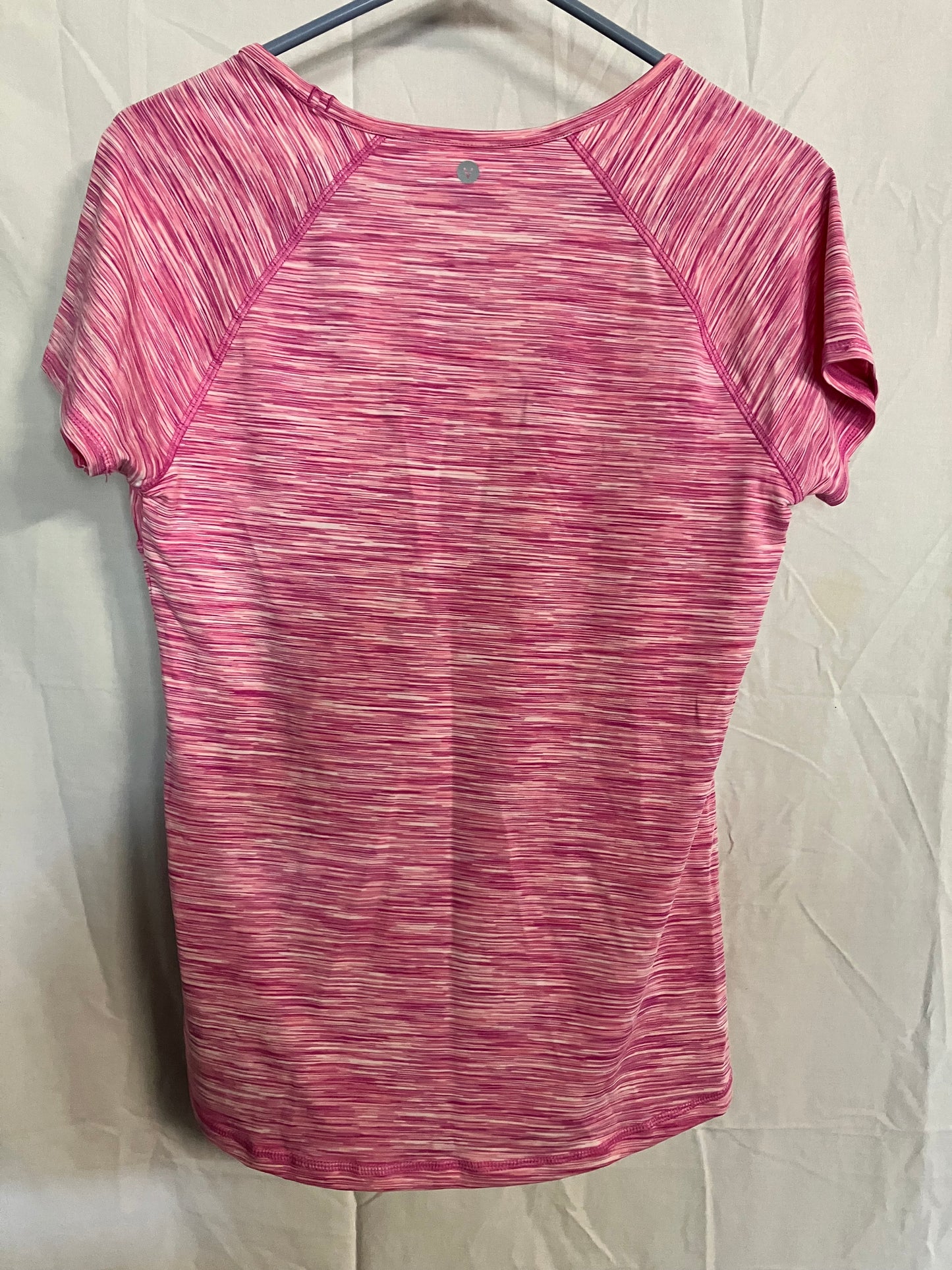 Women's Velocity Activewear blouse, pink and white, size Medium