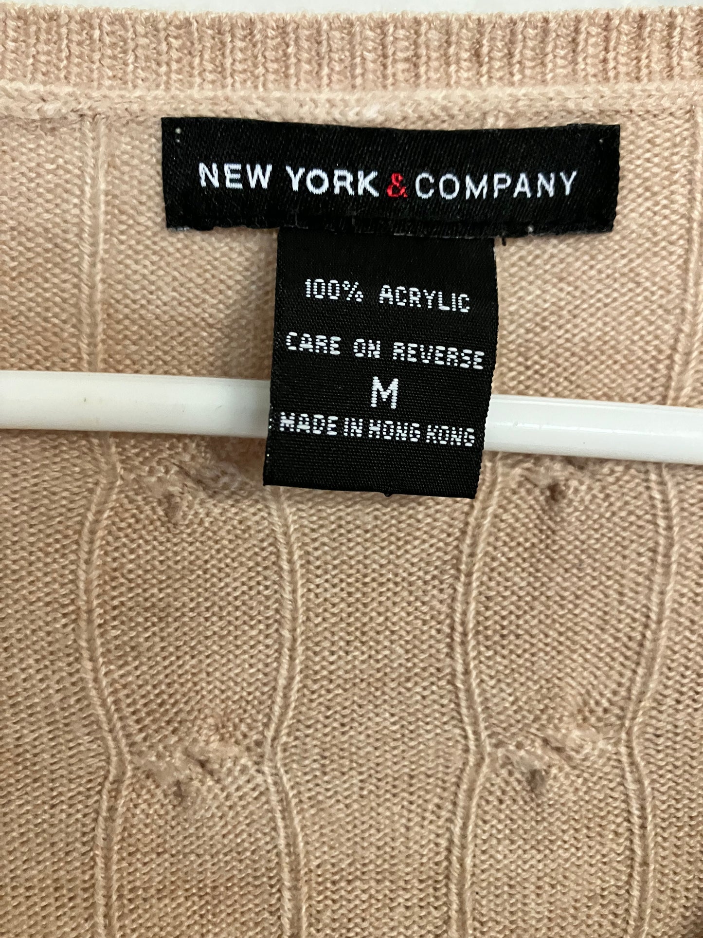 "New York and Co." Tan Knit Women's Sweater Medium