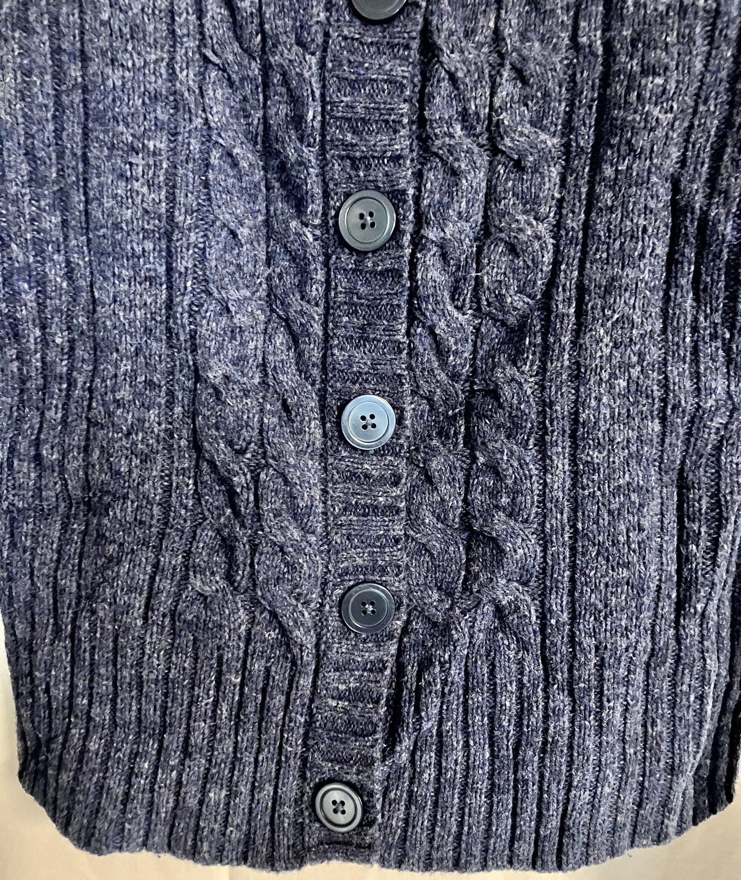 Blue 25% Wool Knit Button Up Cardigan Sweater by "So Wear It Declare It" Medium