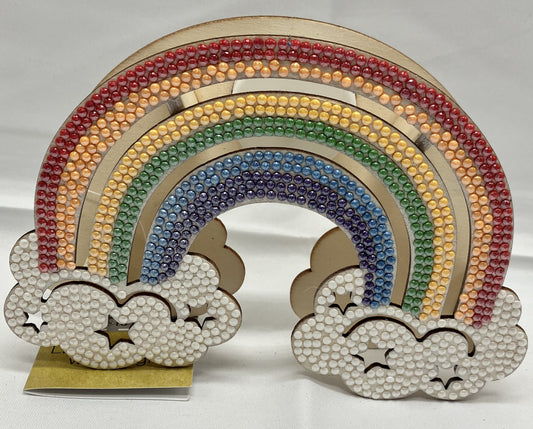 LED Wooden Night Light Hand Decorated Rainbow