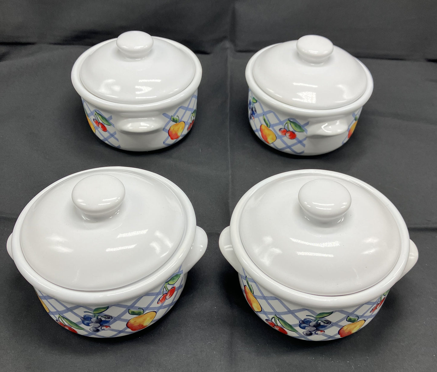 Soup Crocks with Lids - Set of 4 Porcelain