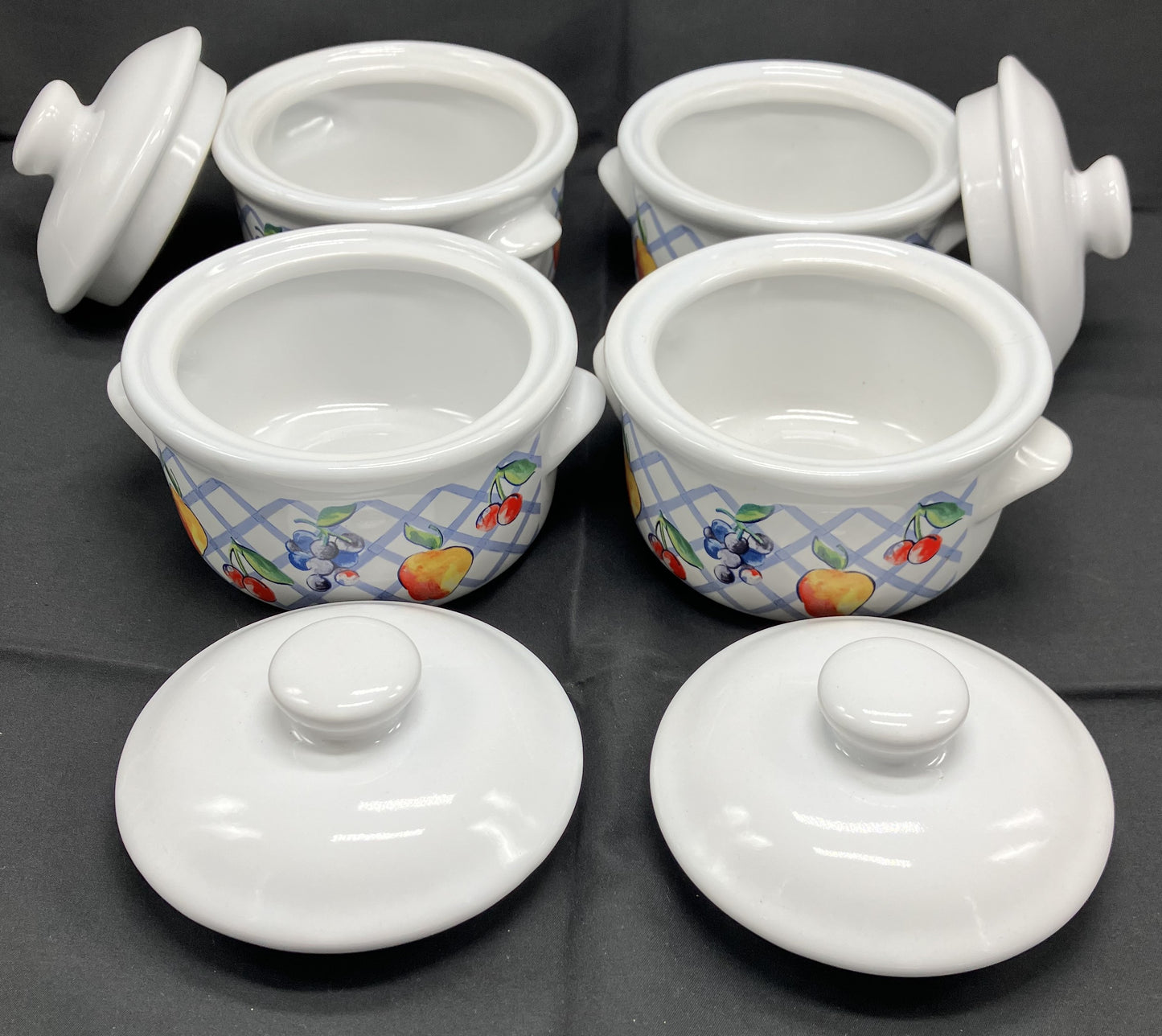 Soup Crocks with Lids - Set of 4 Porcelain