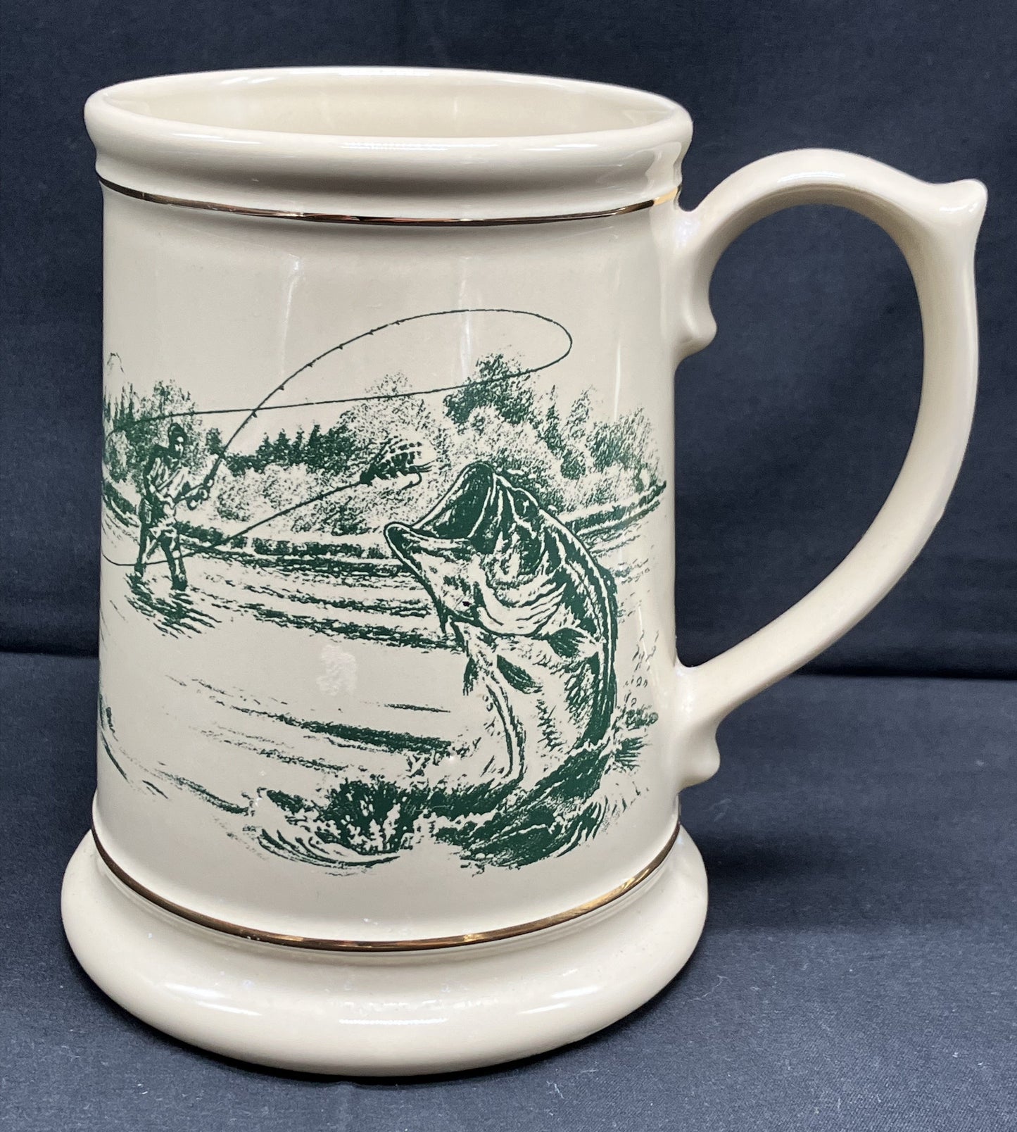 Beer Stein - Fisherman Catching Bass