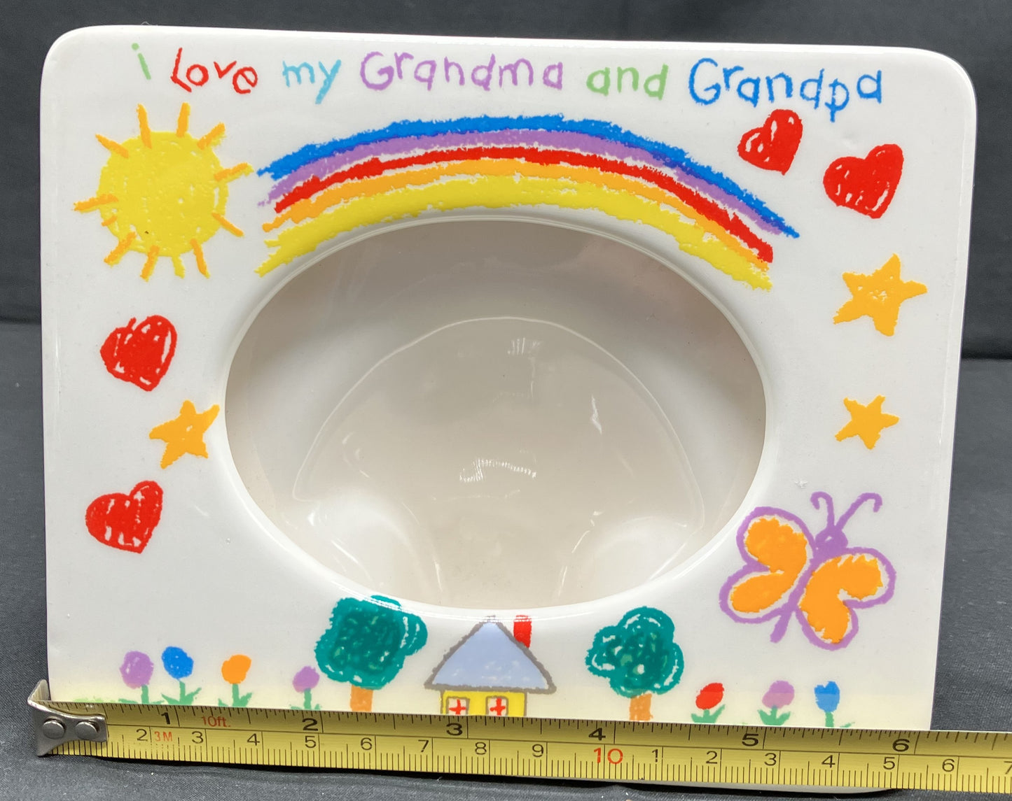 Ceramic Grandma and Grandpa Picture Frame