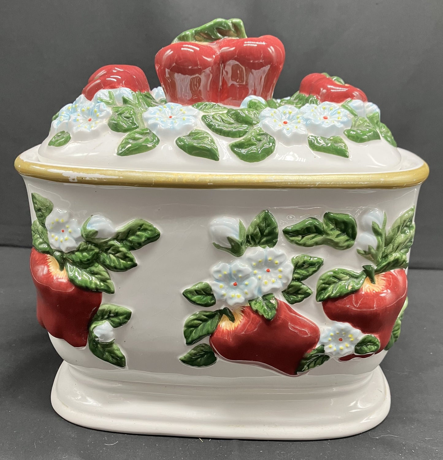 Cookie Jar by KK Merchandise Vintage Apples and Apple Blossoms