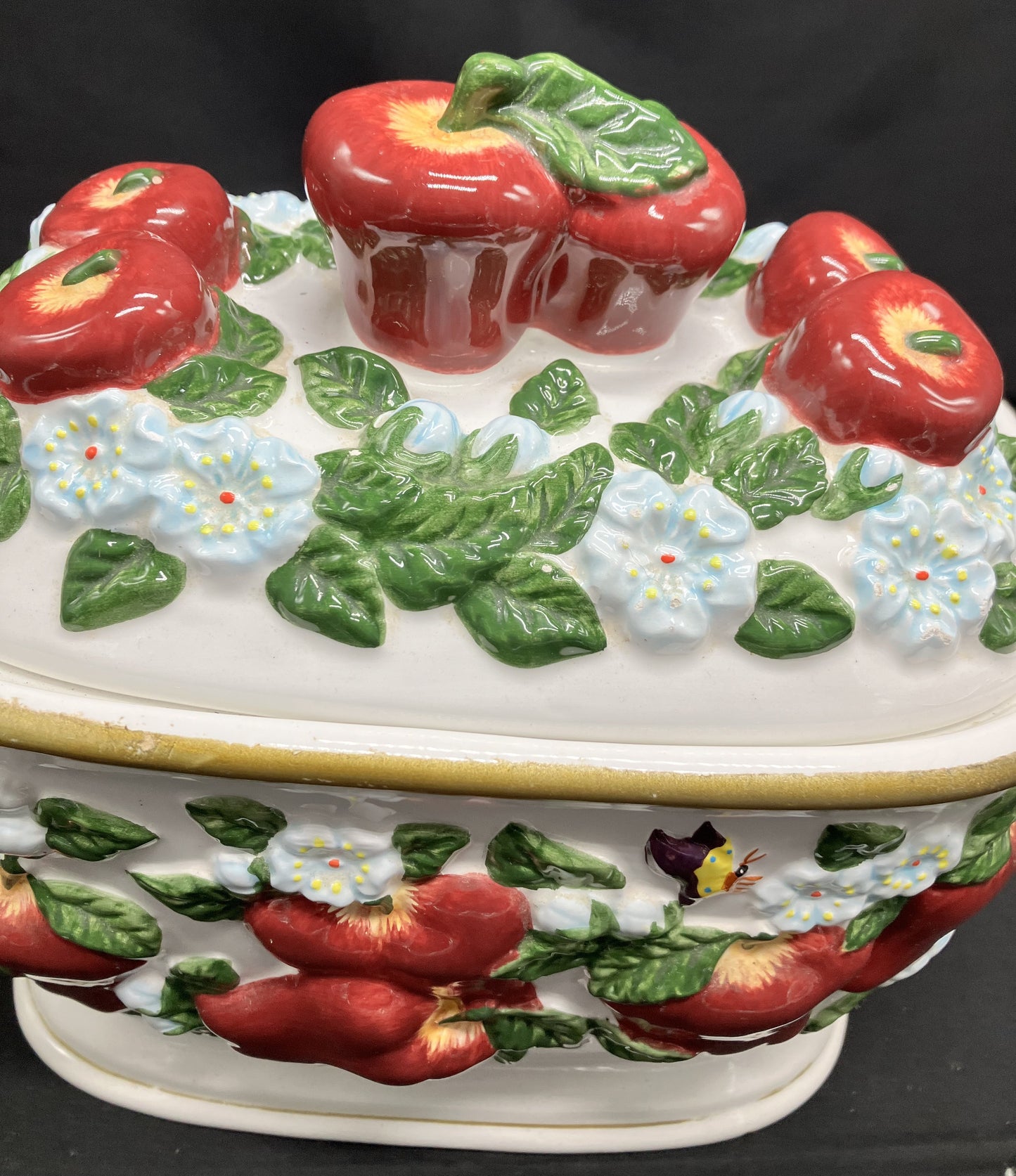 Cookie Jar by KK Merchandise Vintage Apples and Apple Blossoms