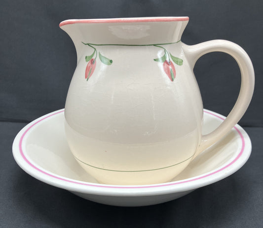 Pitcher and Basin Set, Floral