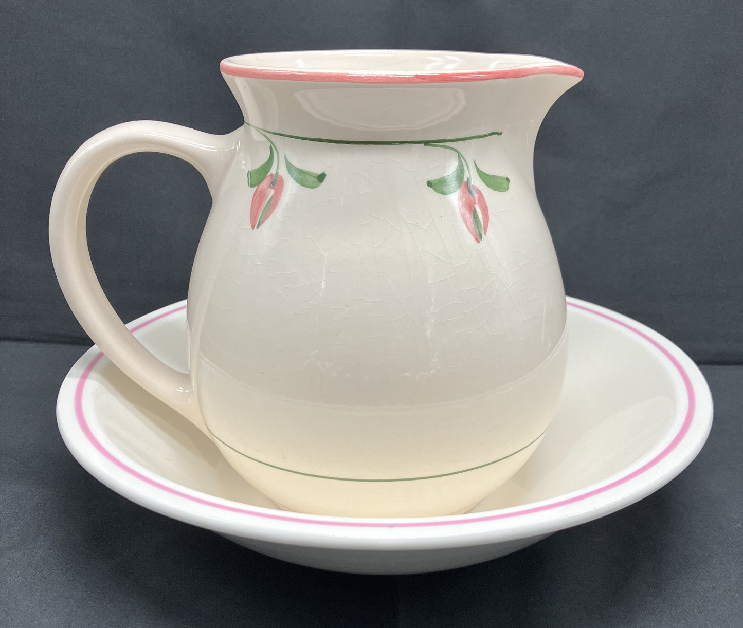 Pitcher and Basin Set, Floral