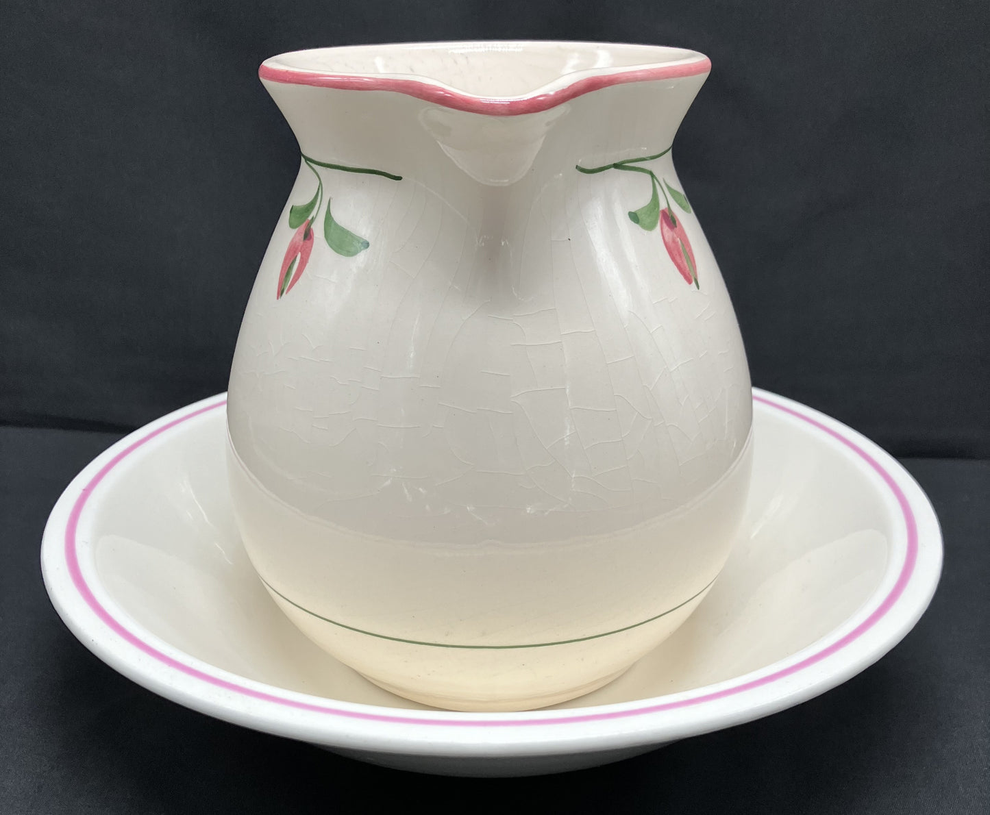 Pitcher and Basin Set, Floral