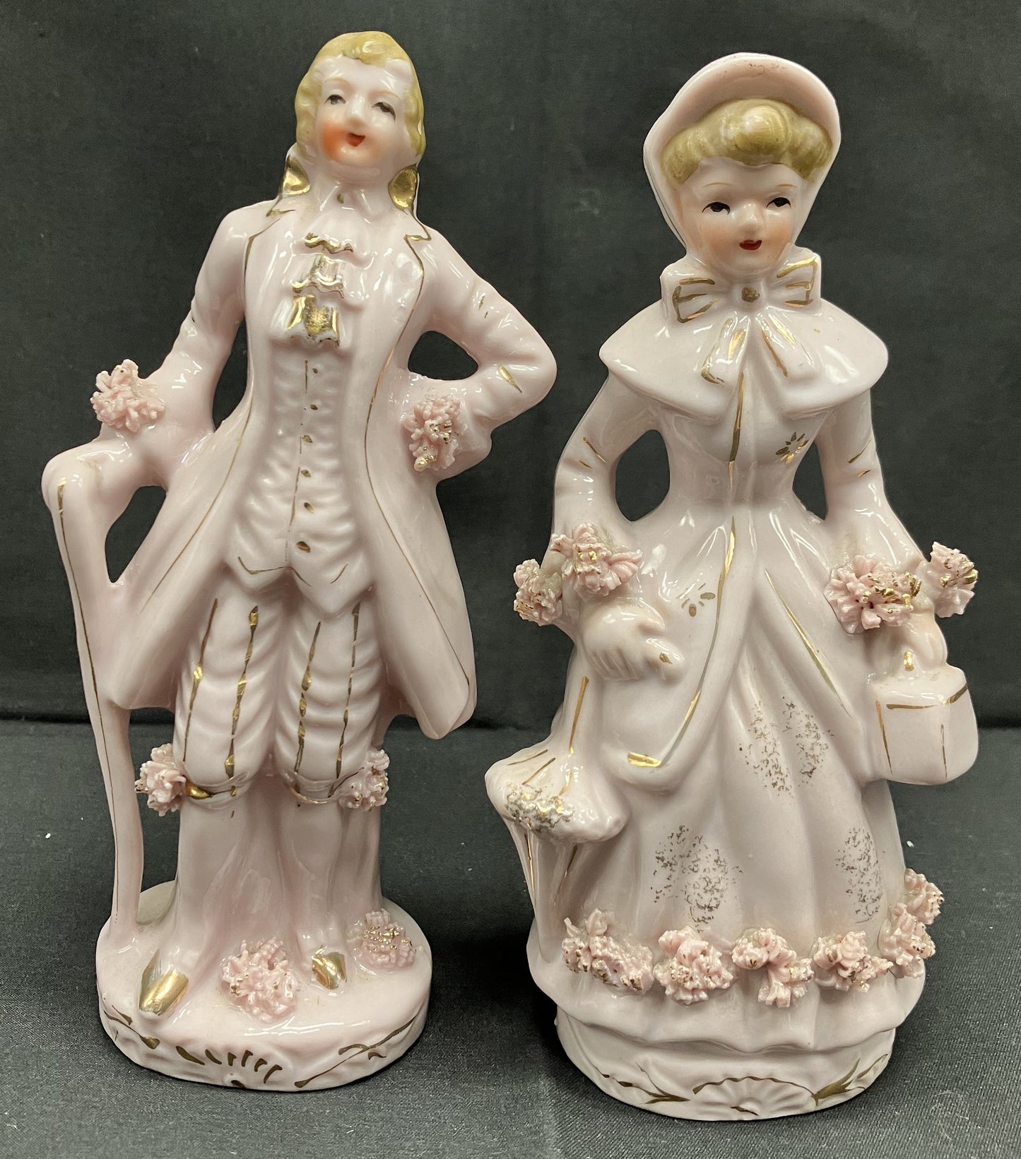 Porcelain Colonial Figurines, Vintage from Japan, Hand Painted