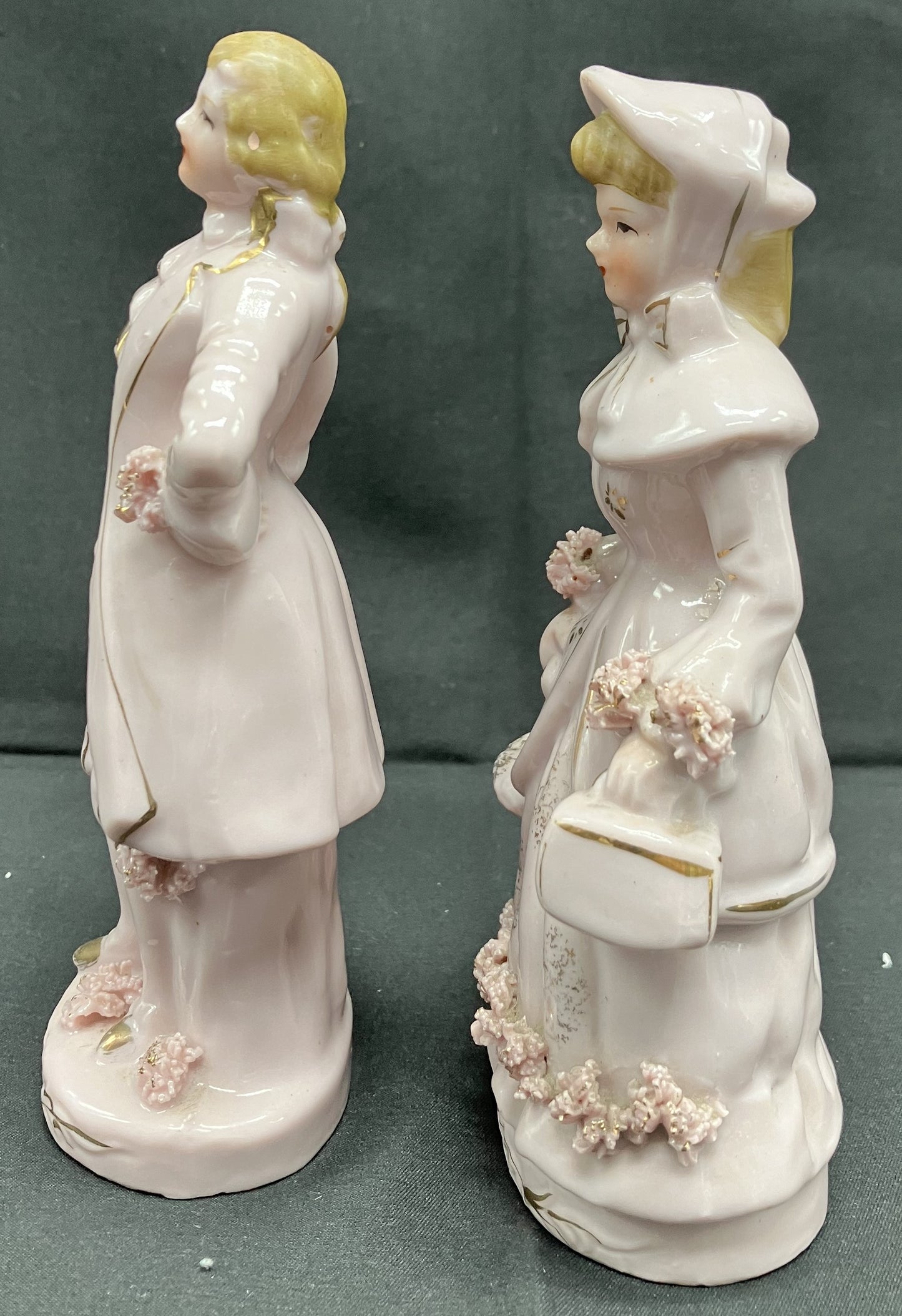 Porcelain Colonial Figurines, Vintage from Japan, Hand Painted