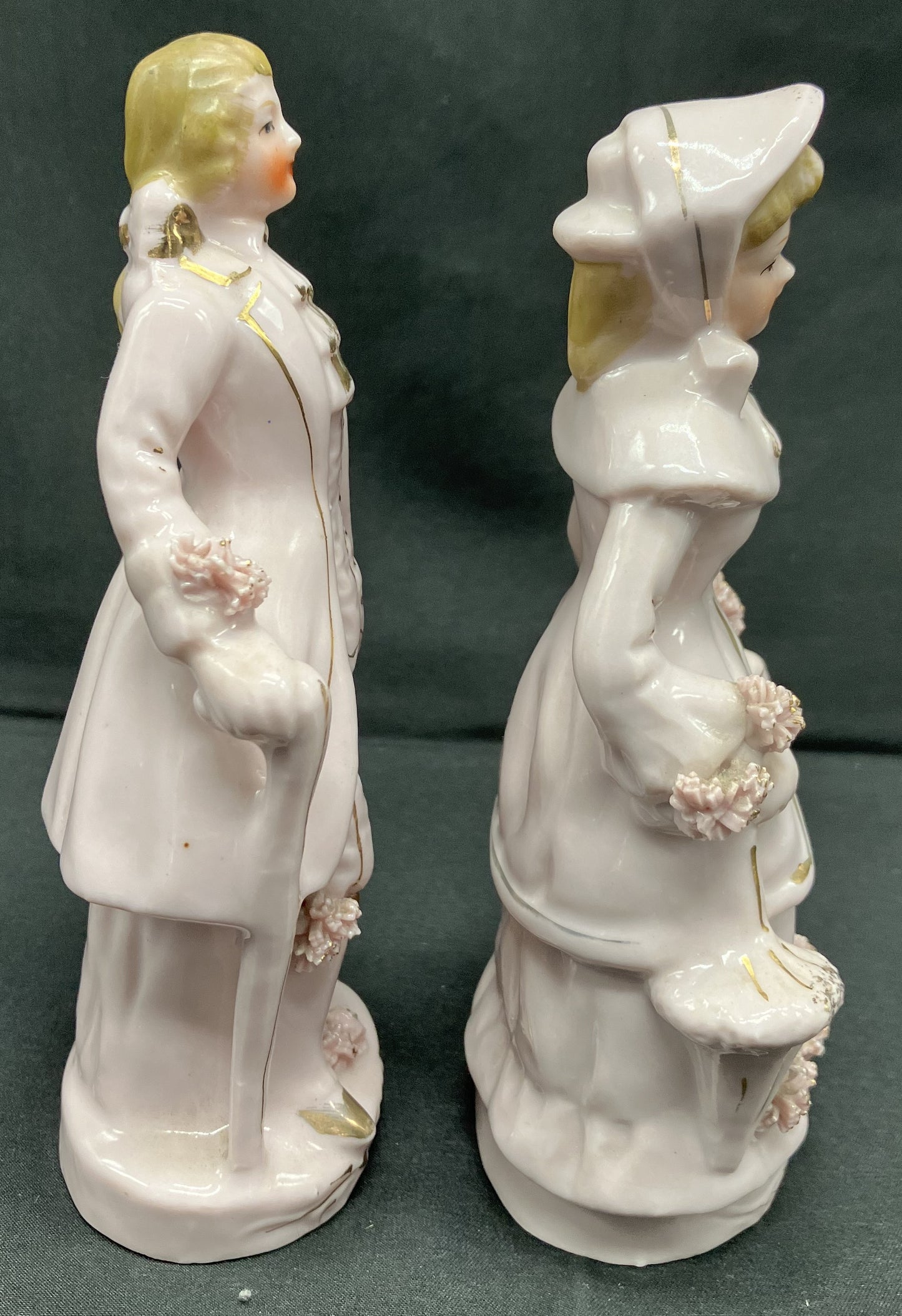 Porcelain Colonial Figurines, Vintage from Japan, Hand Painted