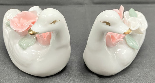 Pair of Vintage Porcelain Swans