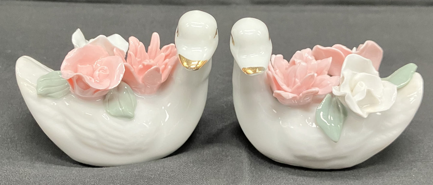 Pair of Vintage Porcelain Swans