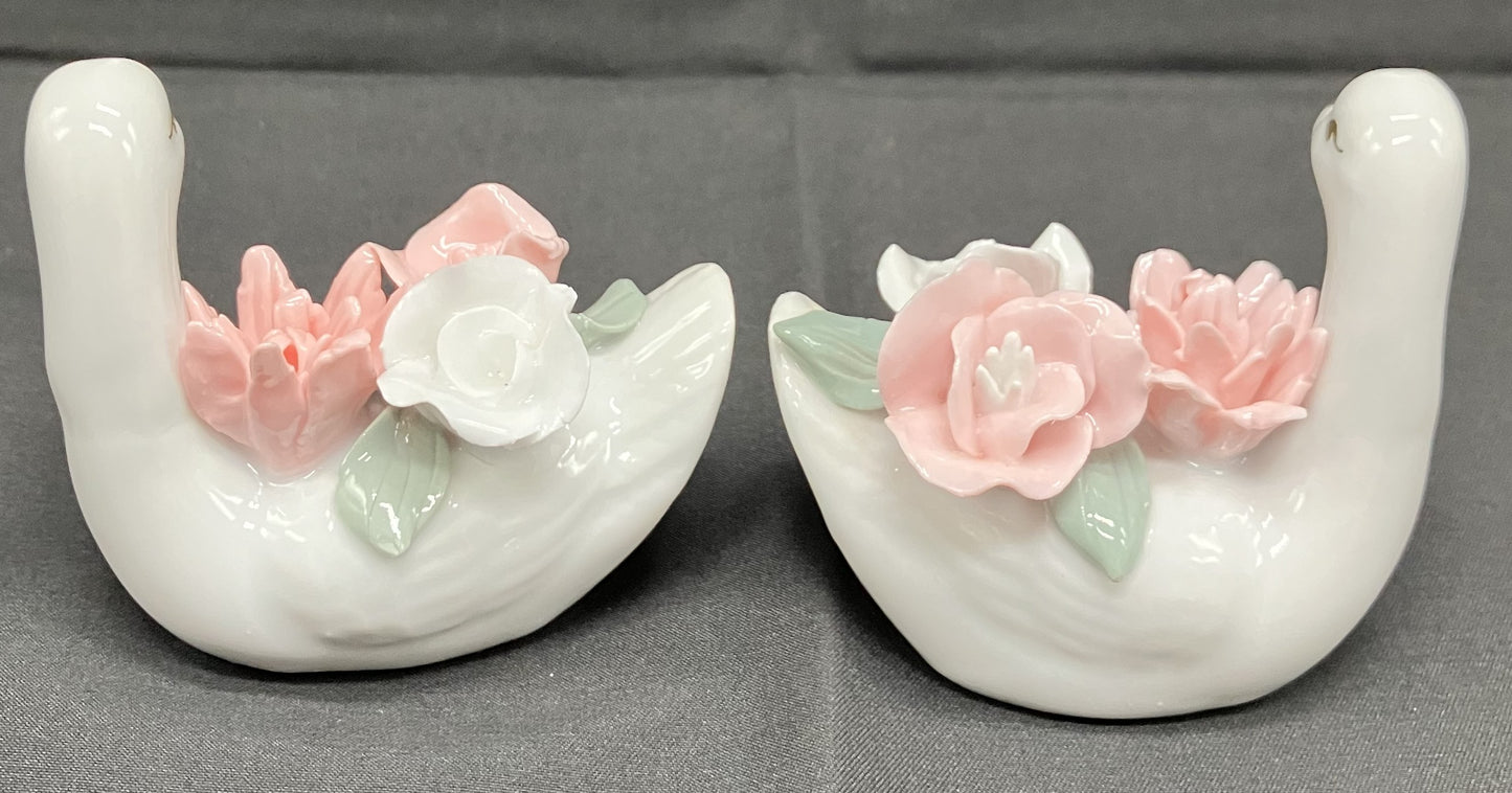 Pair of Vintage Porcelain Swans