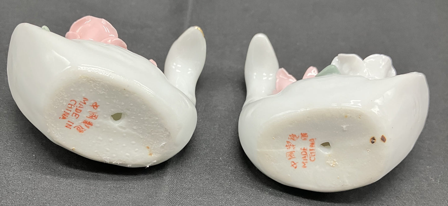 Pair of Vintage Porcelain Swans