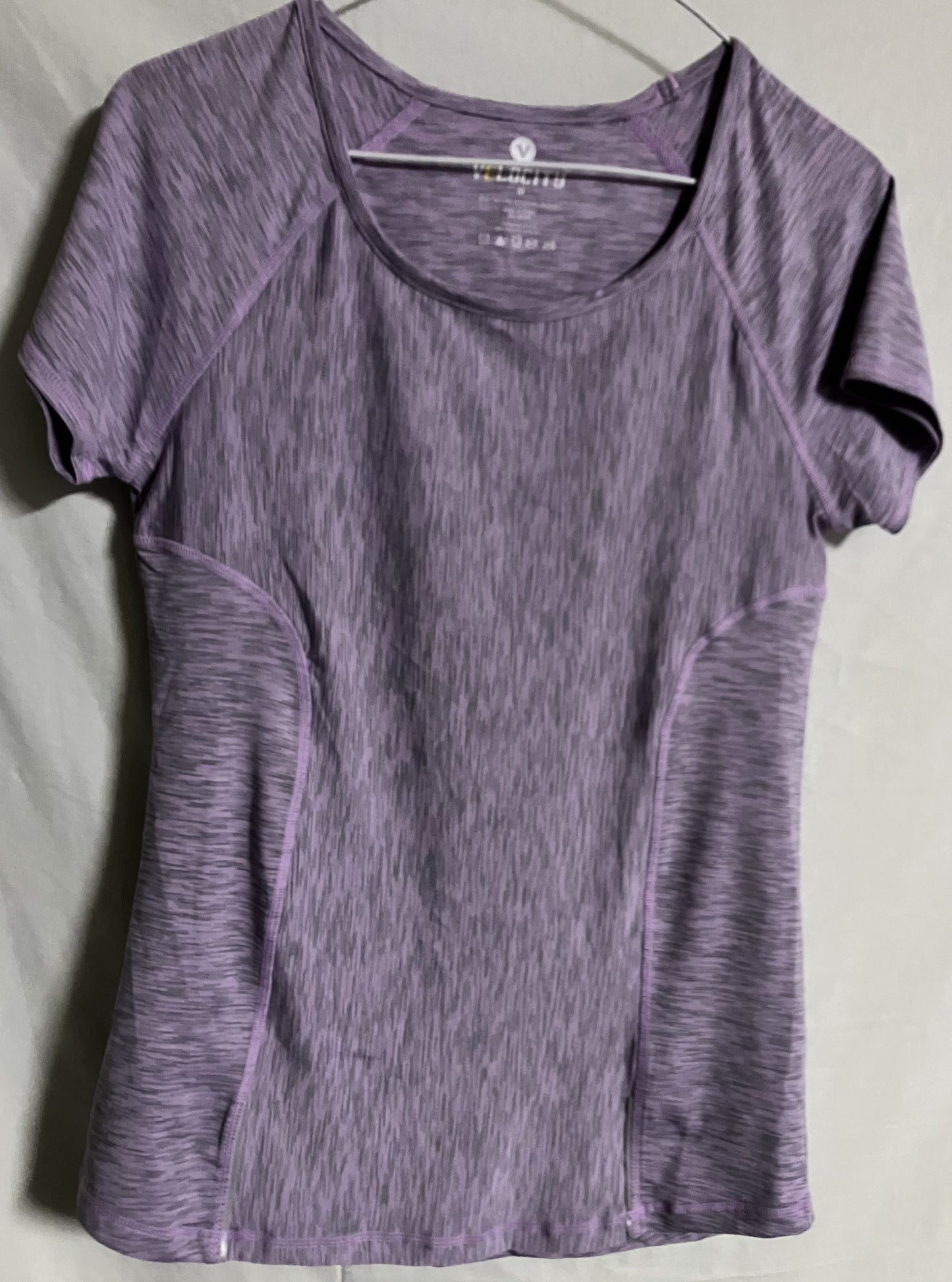 Women's Activewear Shirt, Velocity, Purple and Gray, Sz  Medium