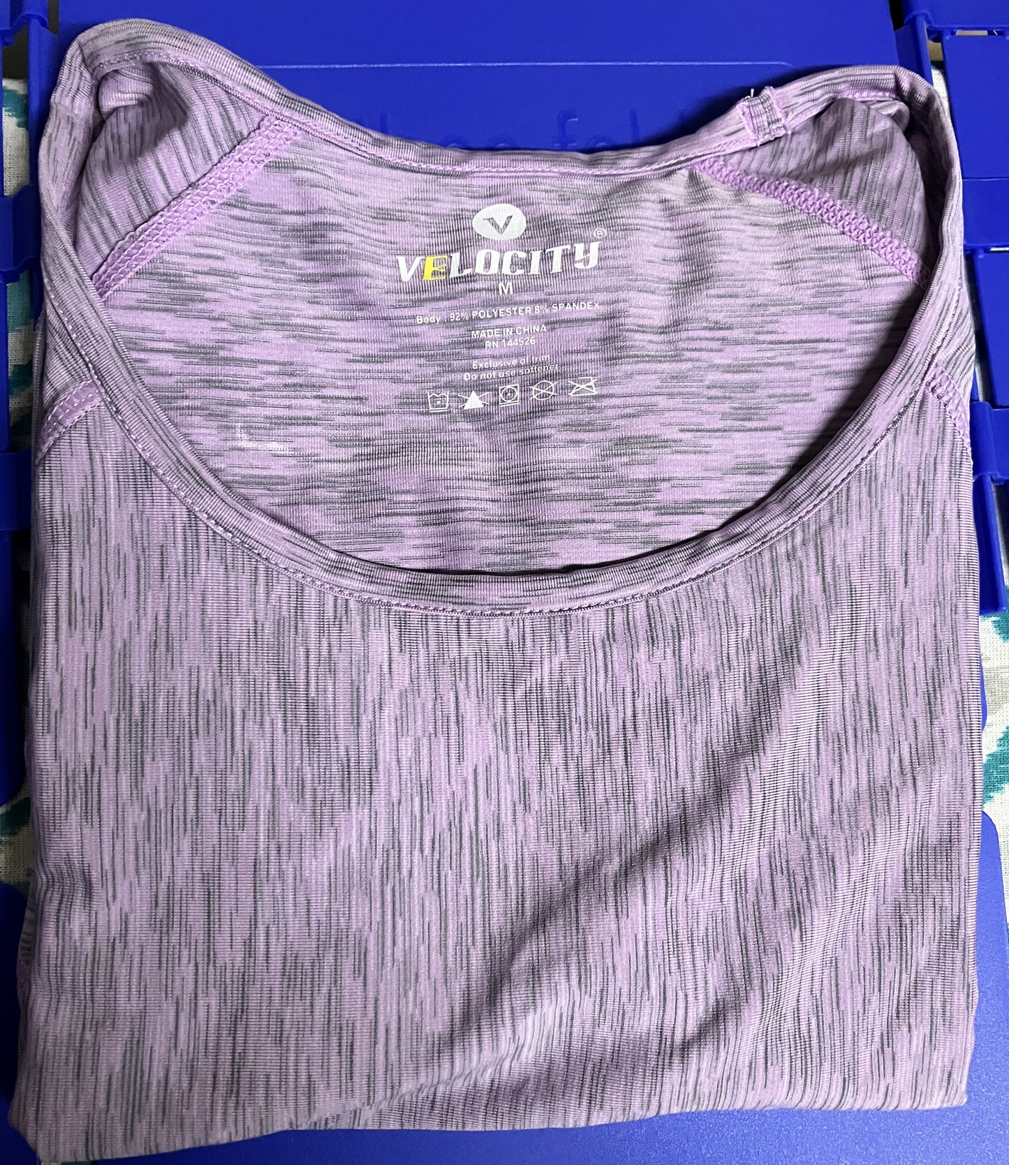 Women's Activewear Shirt, Velocity, Purple and Gray, Sz  Medium