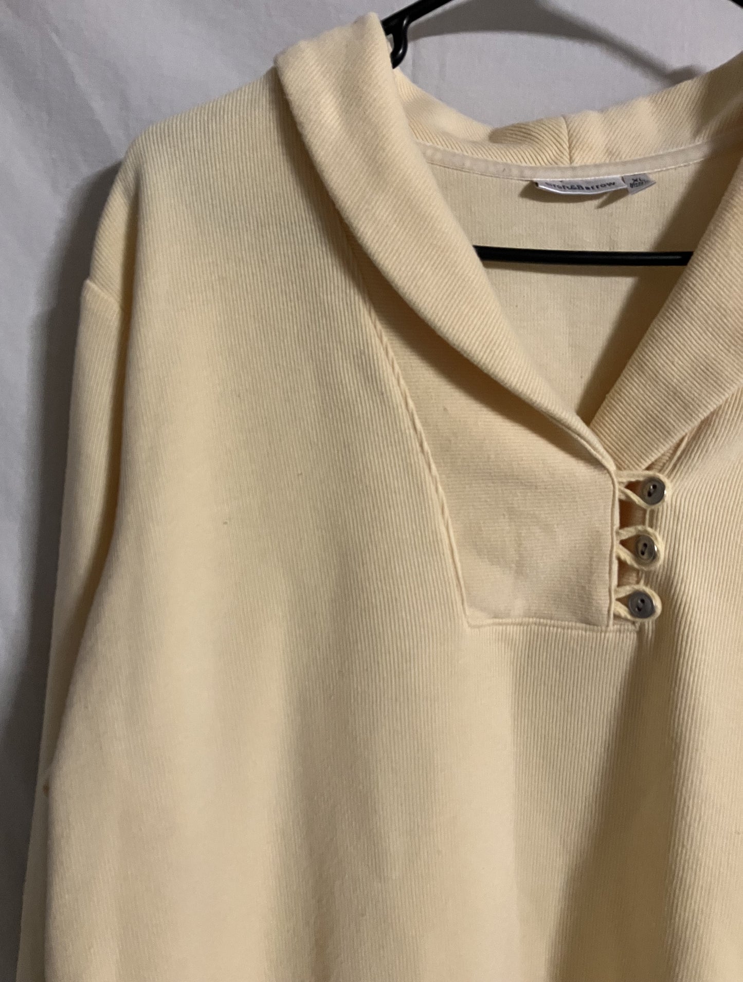 Croft & Barrow Knit Sweater / Blouse, Pale Yellow, XL