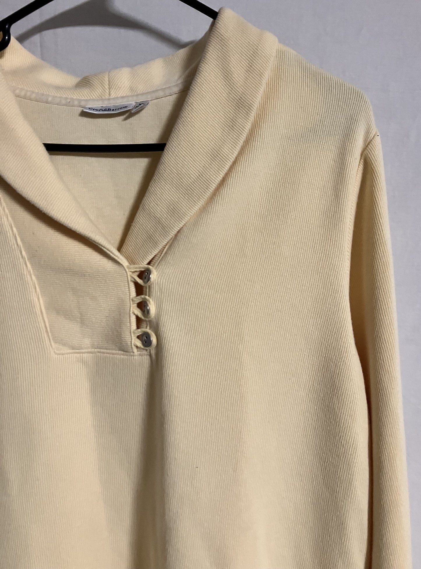 Croft & Barrow Knit Sweater / Blouse, Pale Yellow, XL