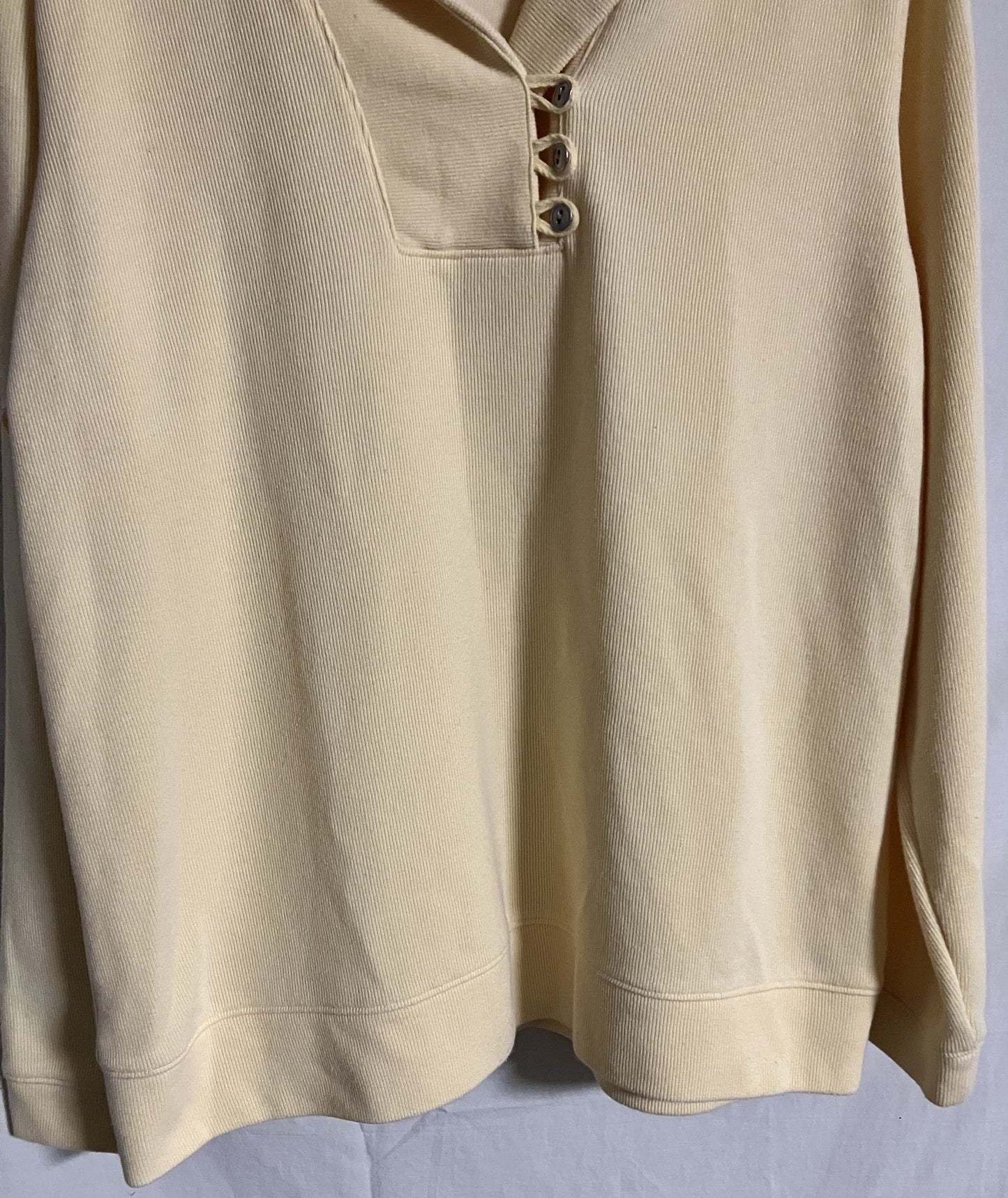 Croft & Barrow Knit Sweater / Blouse, Pale Yellow, XL