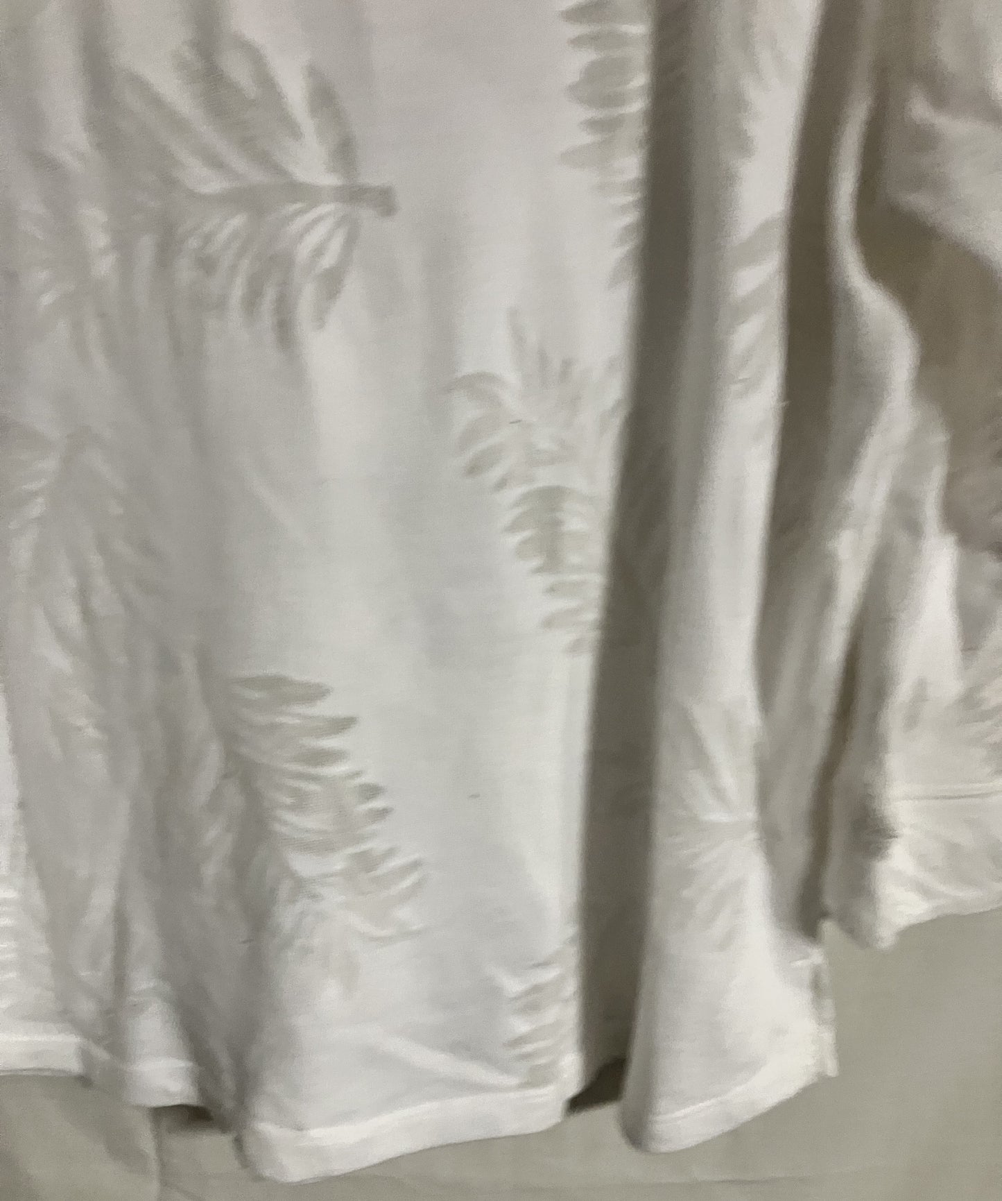 White Blouse by Hearts of Palm, Embossed Palm Leaves, Large