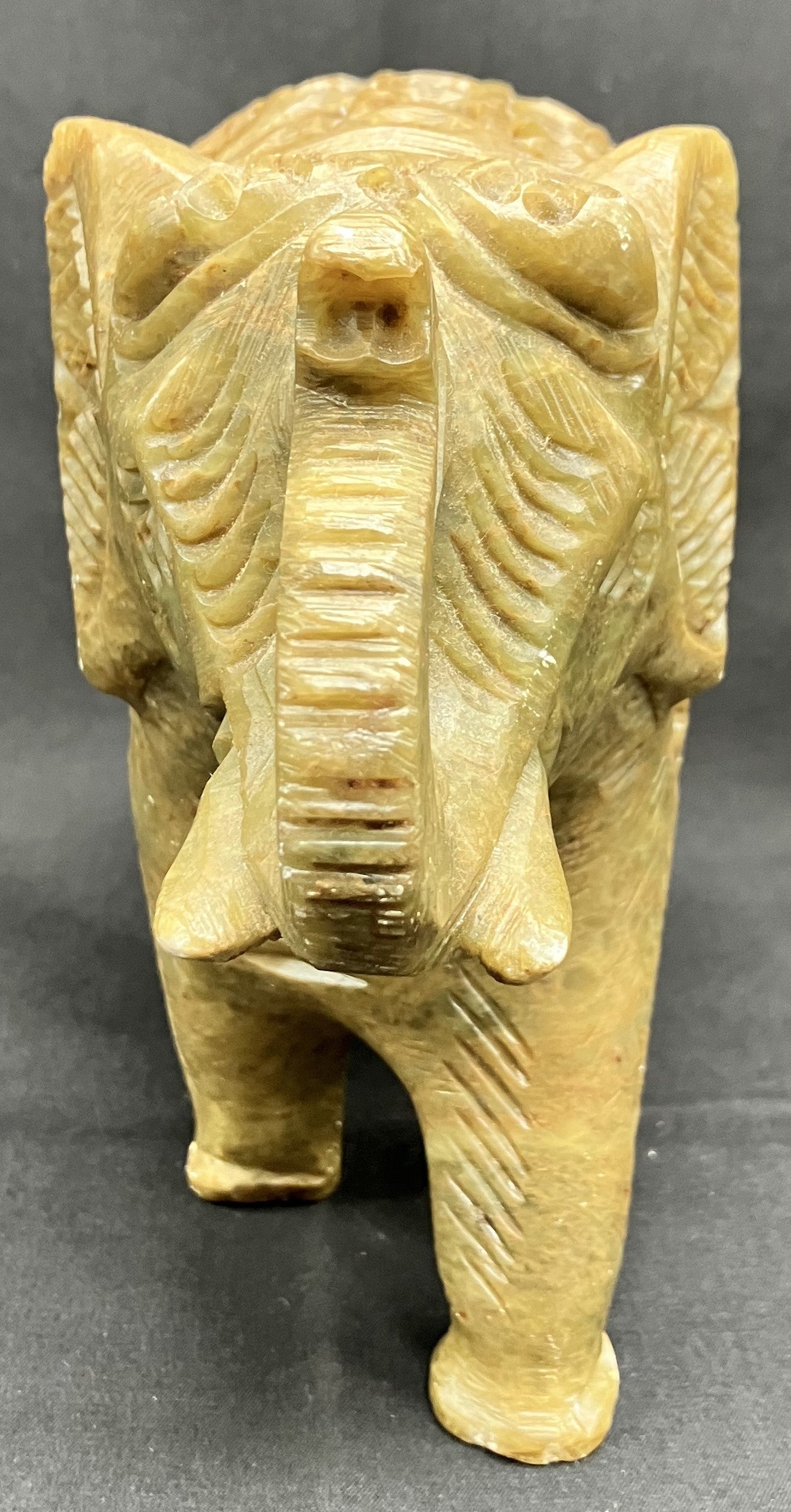 Vintage Collectible Soapstone Mother Elephant with Baby Carving