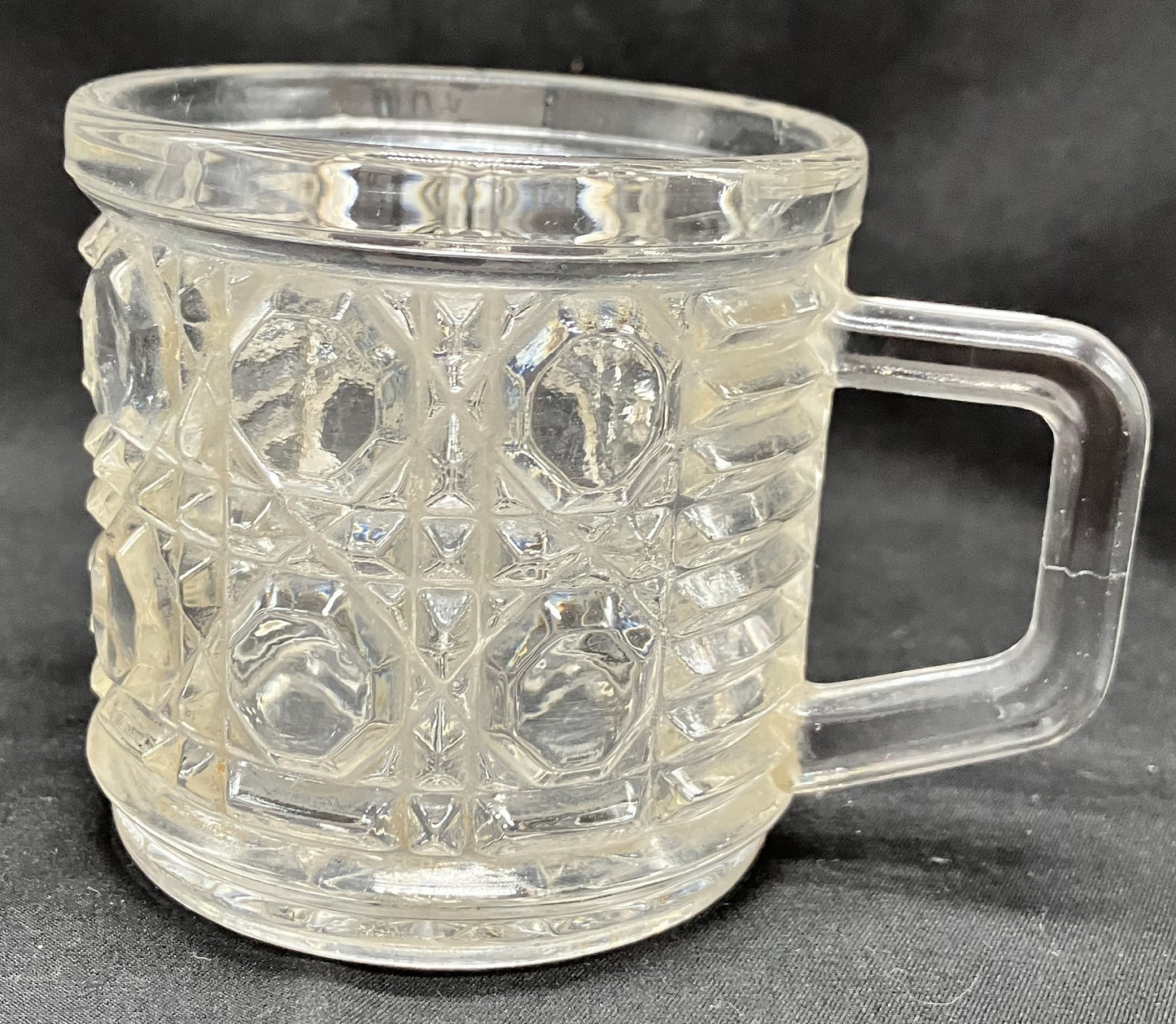 Windsor Cane and Button Pattern Federal Glass Punch Cup