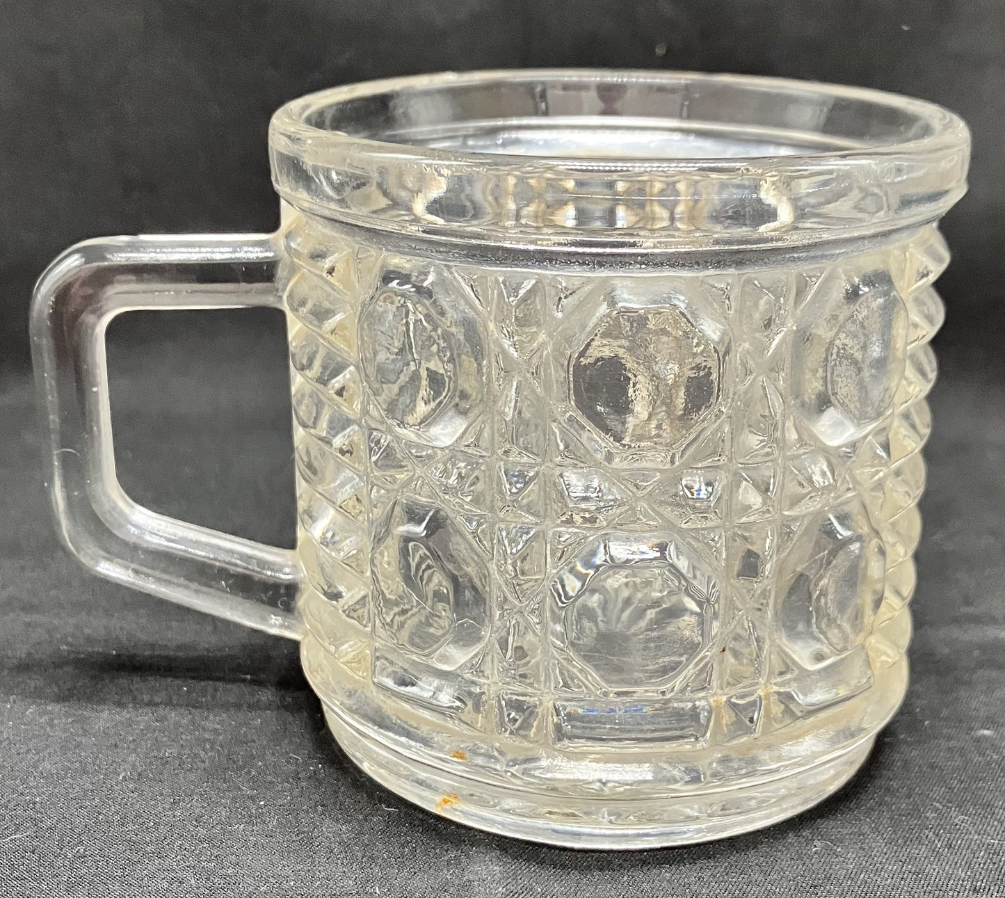 Windsor Cane and Button Pattern Federal Glass Punch Cup