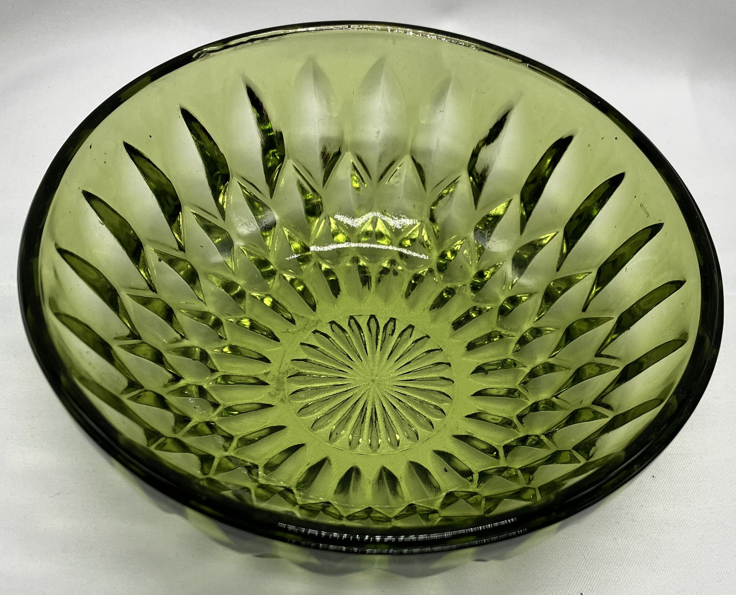 Indiana Glass Mount Vernon Green Salad Bowl, Vintage