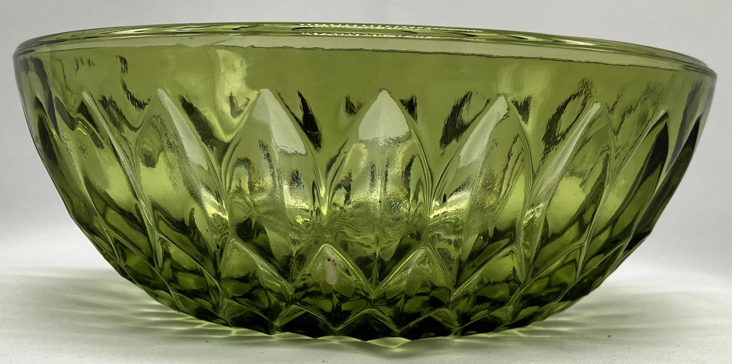 Indiana Glass Mount Vernon Green Salad Bowl, Vintage