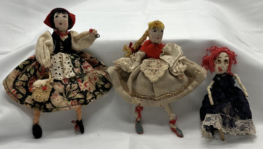 3 Antique Handmade Dolls